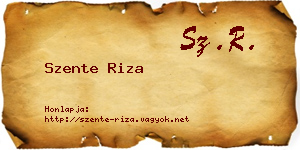 Szente Riza névjegykártya